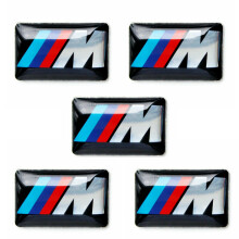 BMW M Sport Performance Alloy Wheel Badge Emblems - 5 Pack Sticker (17x9mm)