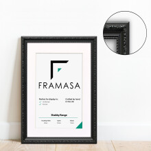 (Black Frame White Mount, A6 Pic (A5 Frame)) New Shabby Chic Picture Photo Frames ,Black Antique Style Photo Frames, With Multicolored Mounts White Ivory or Black