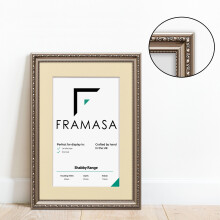 (Gun Metal Frame Ivory Mount, A4 Pic (A3 Frame)) New Shabby Chic Picture Photo Frames ,Gun Metal Antique Style Photo Frames, With Multicolored Mounts White Ivory or Black