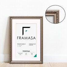 (Gun Metal Frame White Mount, A5 Pic (A4 Frame)) New Shabby Chic Picture Photo Frames ,Gun Metal Antique Style Photo Frames, With Multicolored Mounts White Ivory or Black