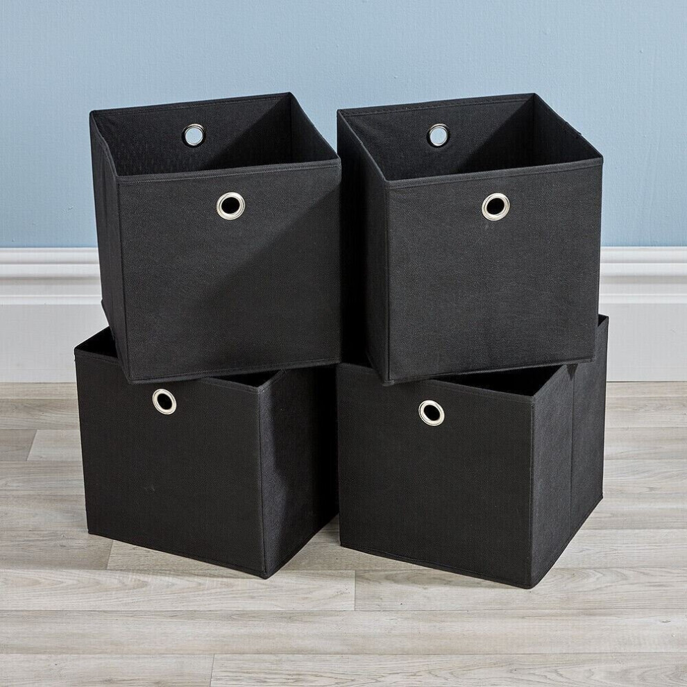 Cube Pack of Four Canvas Fabric 27cm Storage Insert Boxes