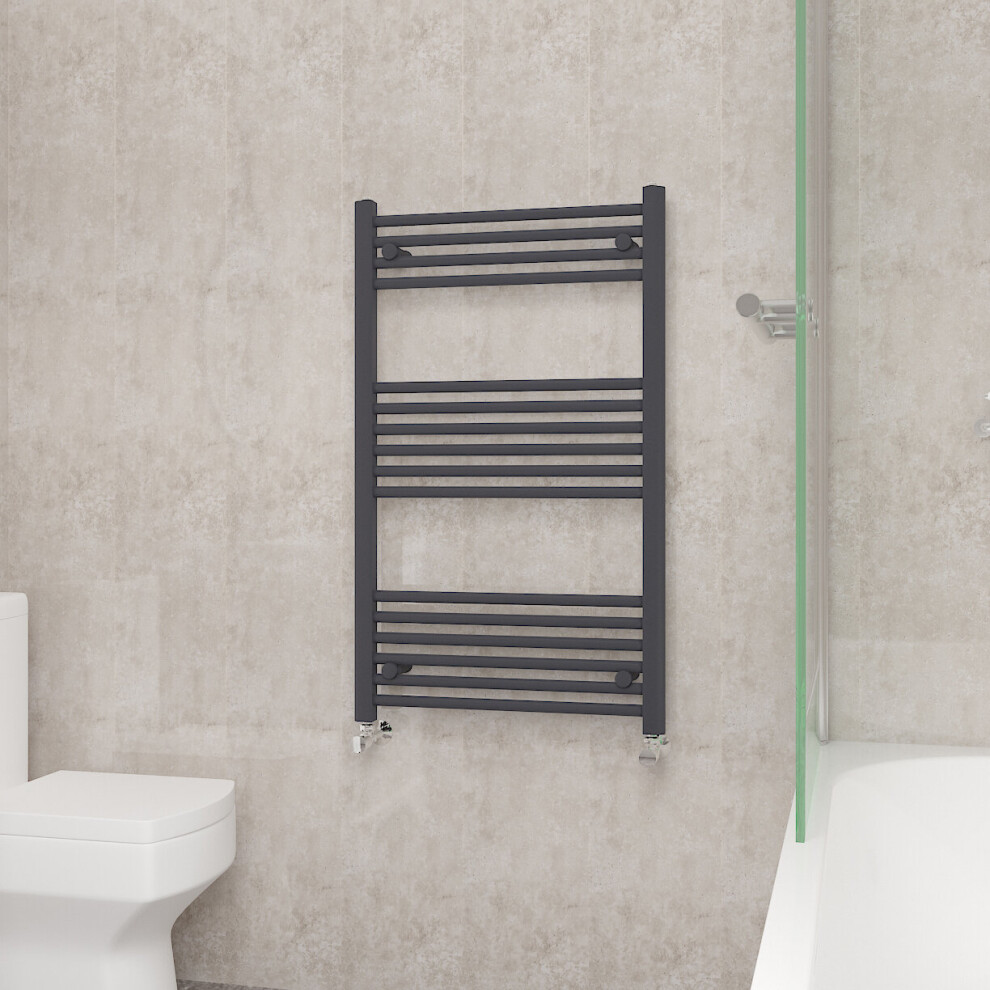 (1000x600mm, Anthracite) NRG Straight Central Heating Towel Rail Bathroom Heated Rad Radiators Ladder Warmer