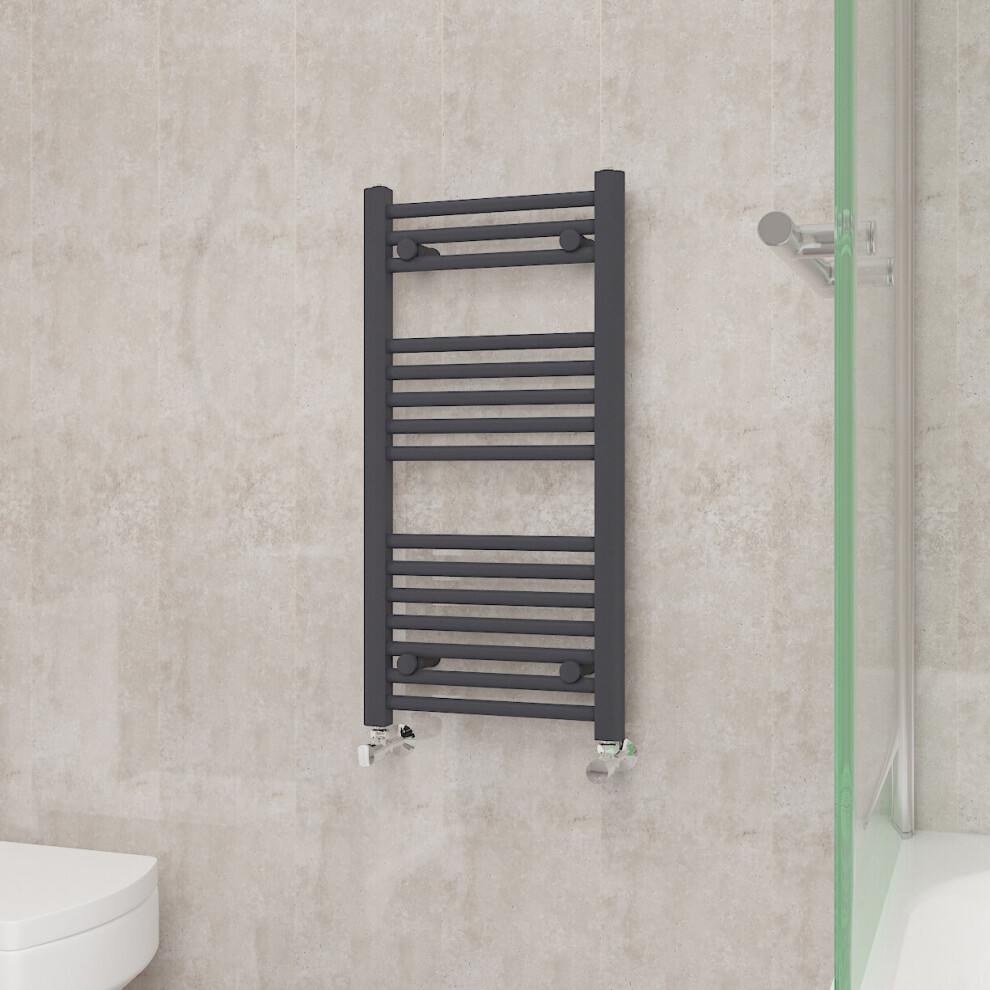 (800x400mm, Anthracite) NRG Straight Central Heating Towel Rail Bathroom Heated Rad Radiators Ladder Warmer