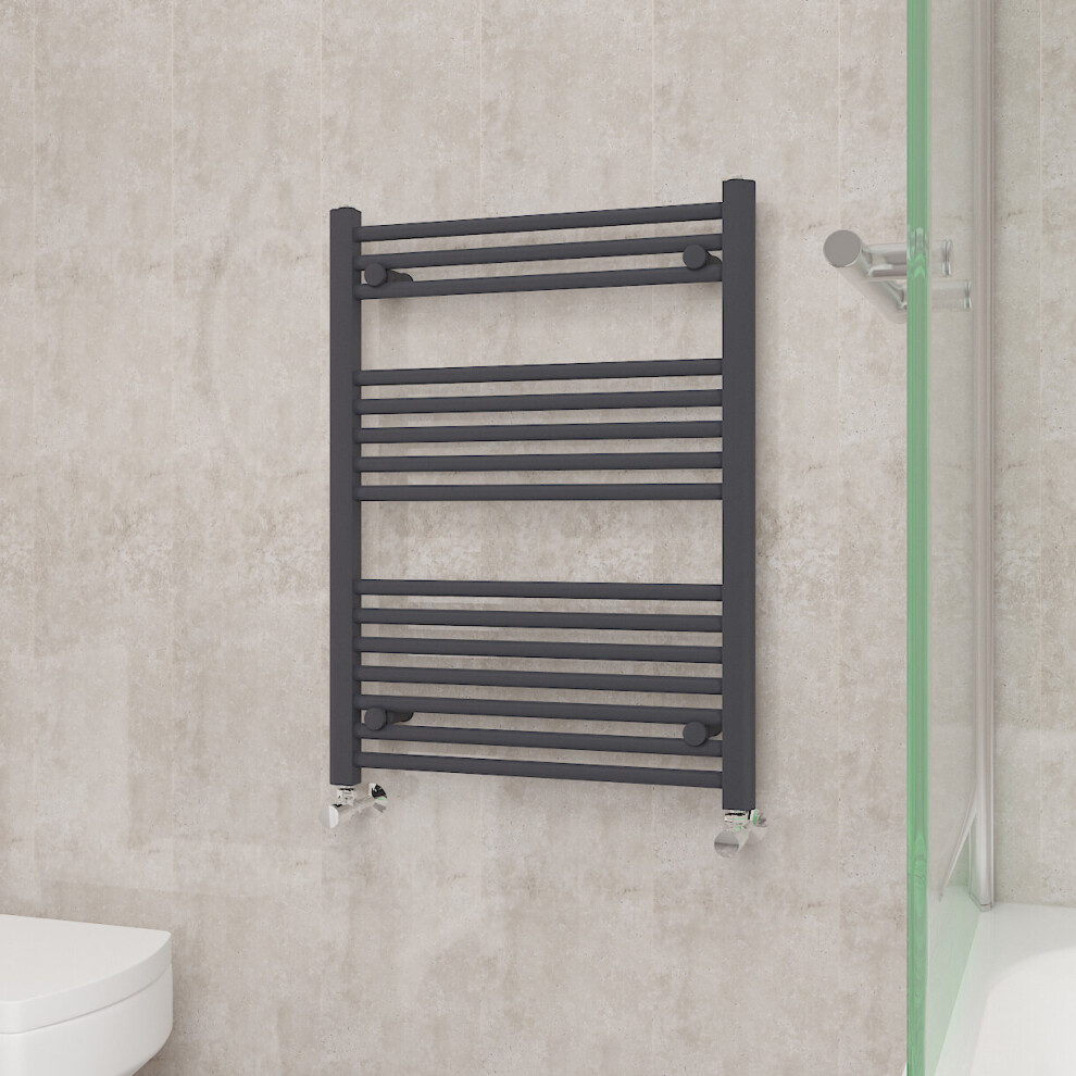 Nrg (800X600mm, ) Straight Central Heating Towel Rail Bathroom Heated Rad Radiators Ladder Warmer Anthracite