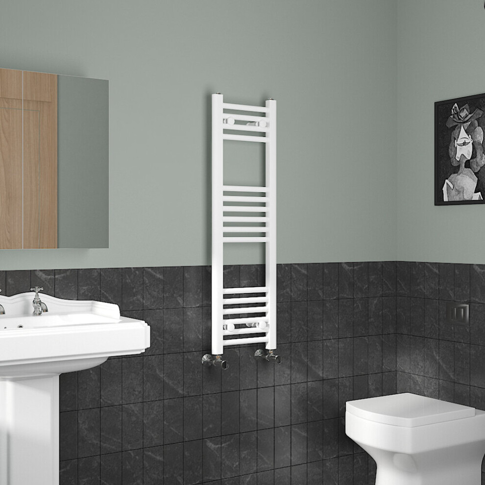 Nrg (1000X300mm, ) Straight Central Heating Towel Rail Bathroom Heated Rad Radiators Ladder Warmer White