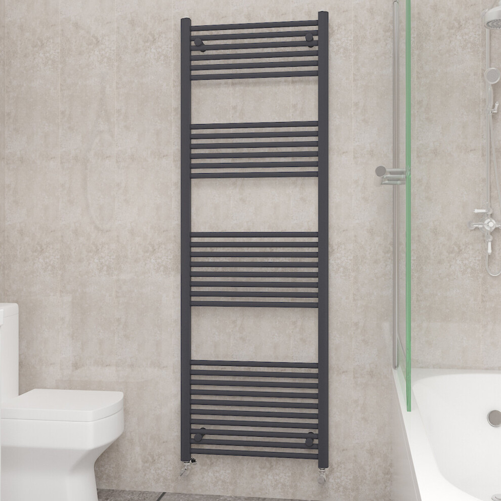 (1800x600mm, Anthracite) NRG Straight Central Heating Towel Rail Bathroom Heated Rad Radiators Ladder Warmer