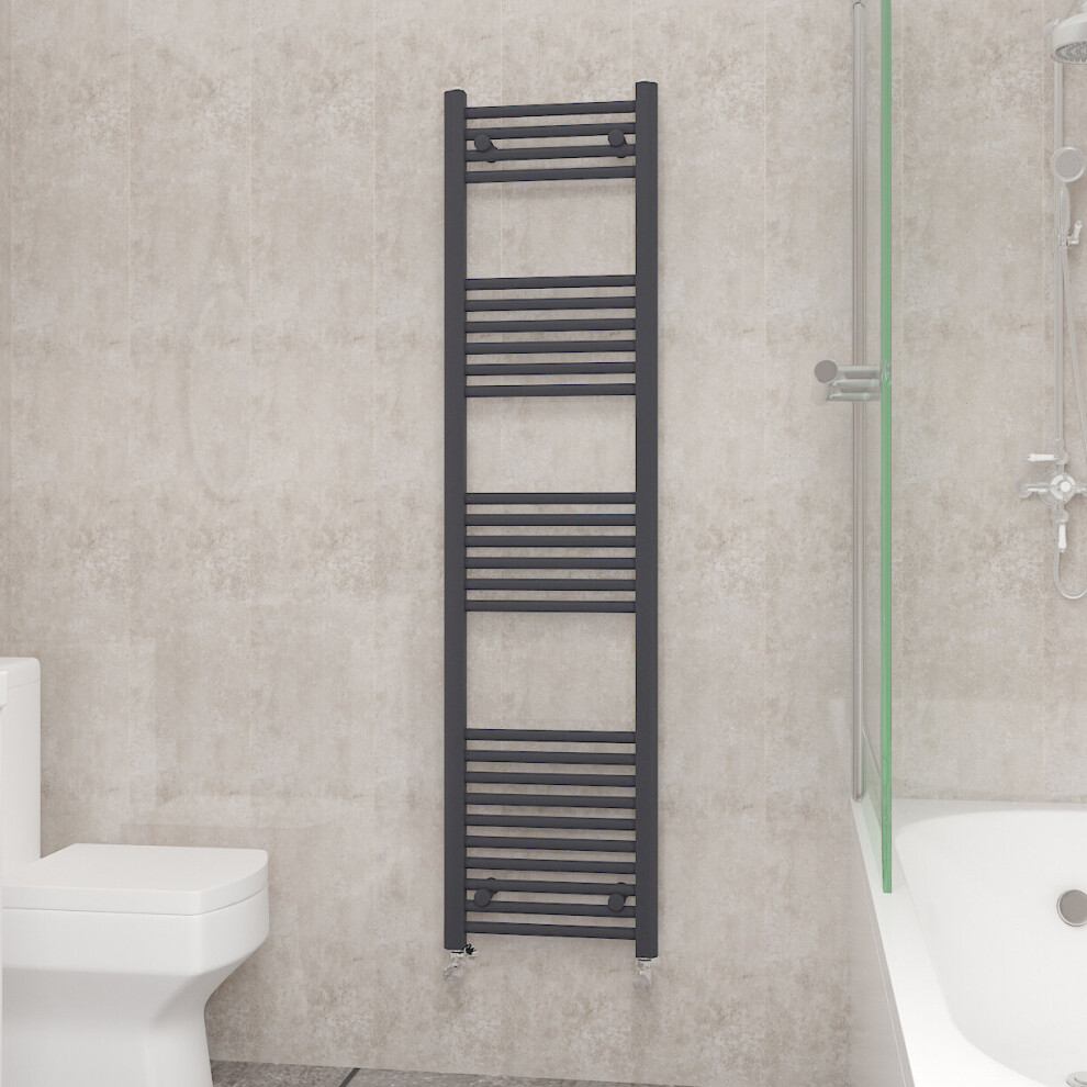 (1600x400mm, Anthracite) NRG Straight Central Heating Towel Rail Bathroom Heated Rad Radiators Ladder Warmer