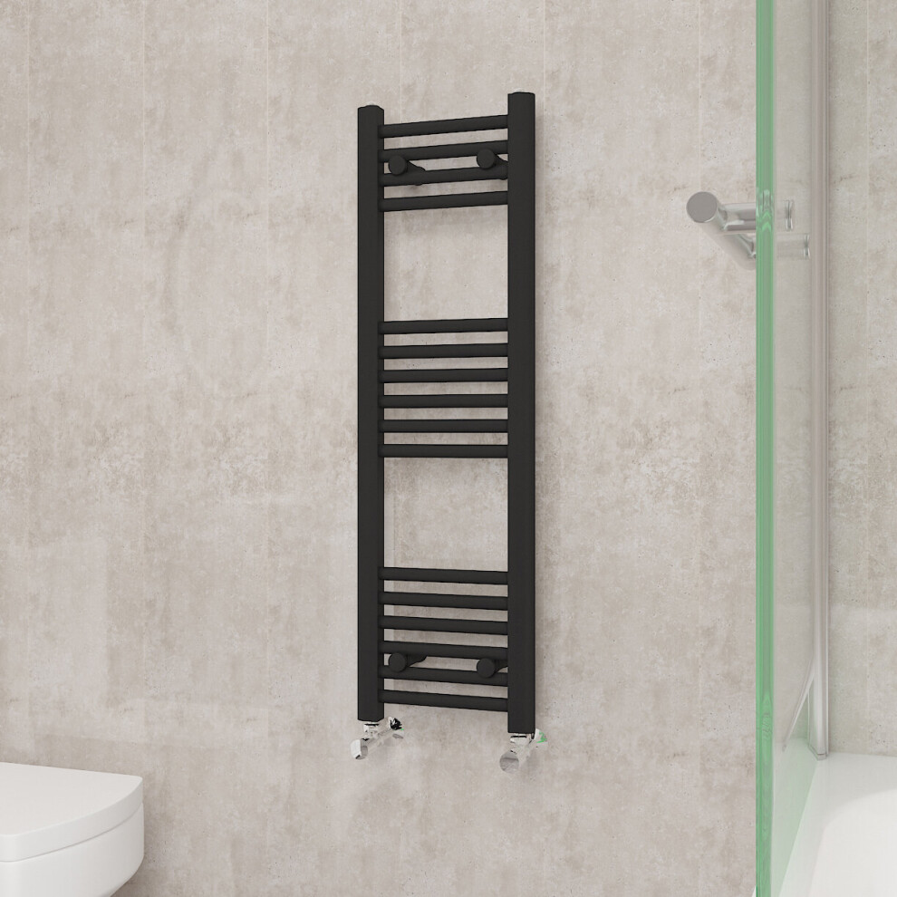 Nrg (1000X300mm, ) Straight Central Heating Towel Rail Bathroom Heated Rad Radiators Ladder Warmer Black