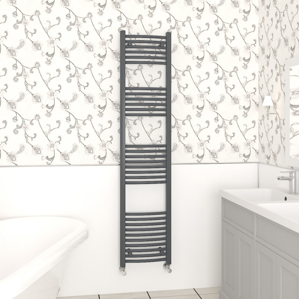 Nrg (1800X400mm, ) Curved Central Heating Towel Rail Bathroom Heated Rad Radiators Ladder Warmer Anthracite