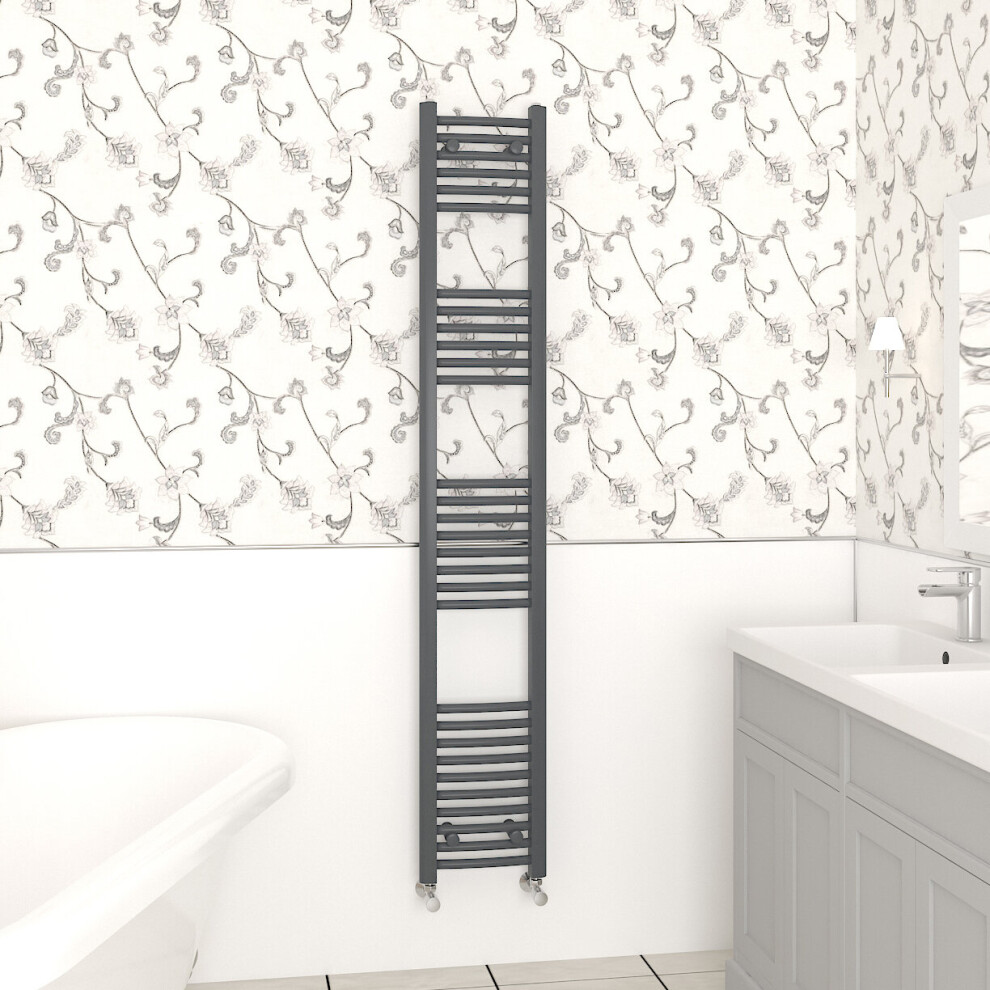Nrg (1800X300mm, ) Curved Central Heating Towel Rail Bathroom Heated Rad Radiators Ladder Warmer Anthracite