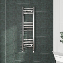 (1000x300mm, Chrome) NRG Curved Central Heating Towel Rail Bathroom Heated Rad Radiators Ladder Warmer