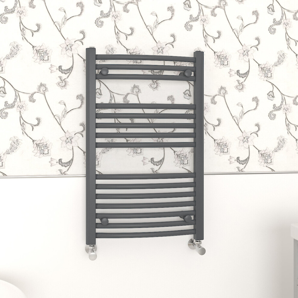 Nrg (800X500mm, ) Curved Central Heating Towel Rail Bathroom Heated Rad Radiators Ladder Warmer Anthracite