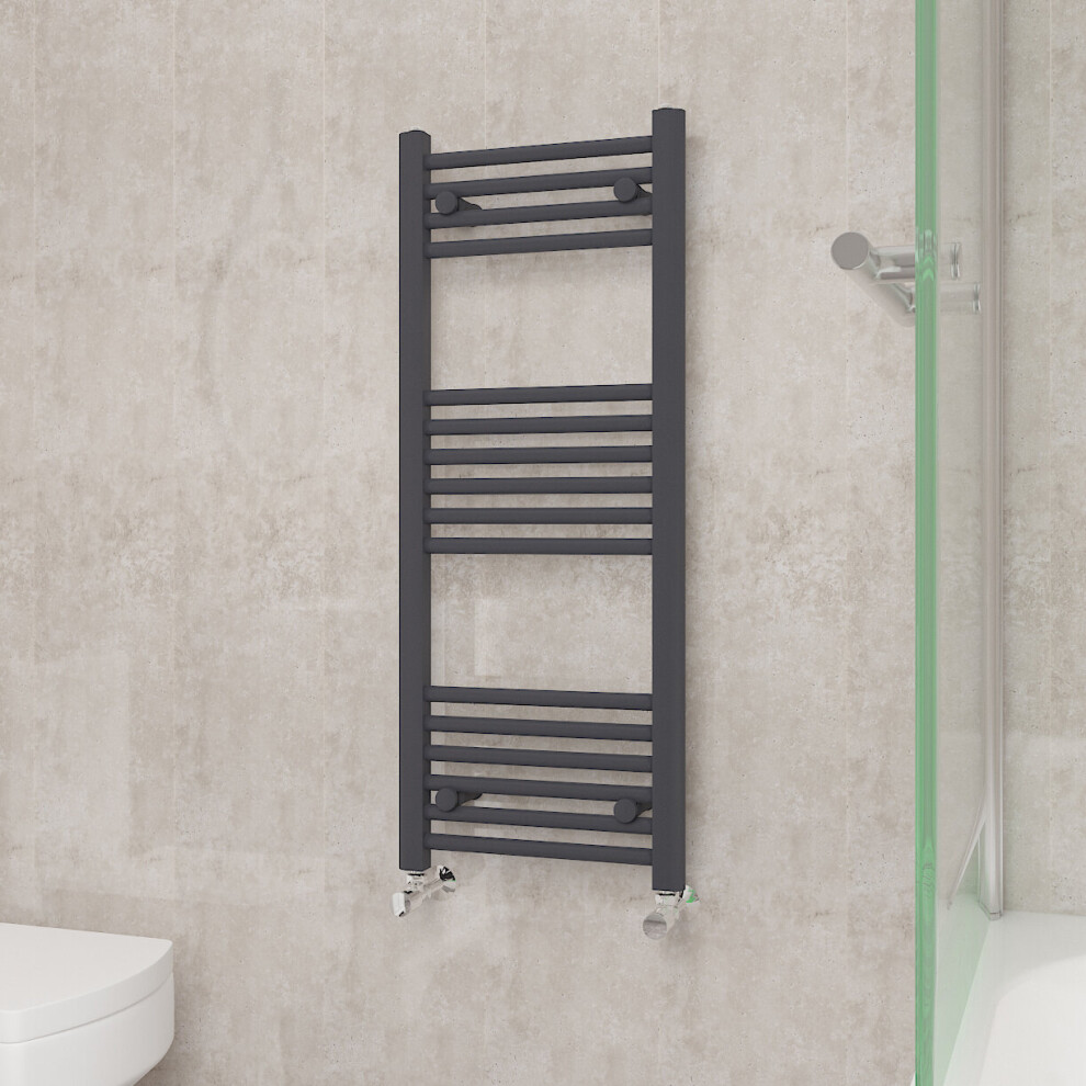 (1000x400mm, Anthracite) NRG Straight Central Heating Towel Rail Bathroom Heated Rad Radiators Ladder Warmer