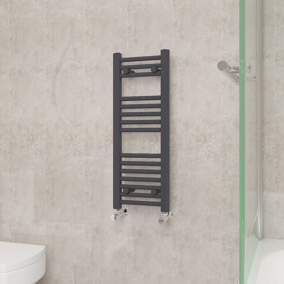 (800x300mm, Anthracite) NRG Straight Central Heating Towel Rail Bathroom Heated Rad Radiators Ladder Warmer