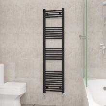 (1600x400mm, Black) NRG Straight Central Heating Towel Rail Bathroom Heated Rad Radiators Ladder Warmer
