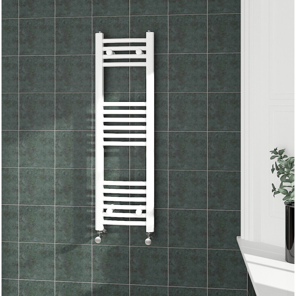 Nrg (1000X300mm, ) Curved Central Heating Towel Rail Bathroom Heated Rad Radiators Ladder Warmer White
