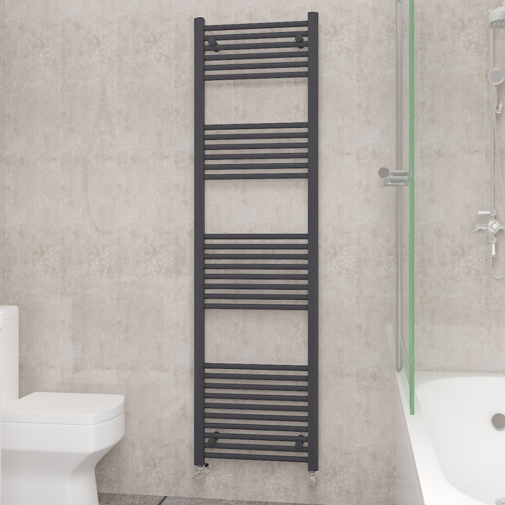 (1800x500mm, Anthracite) NRG Straight Central Heating Towel Rail Bathroom Heated Rad Radiators Ladder Warmer