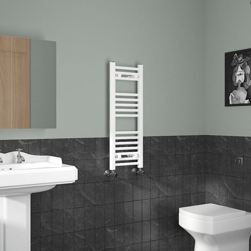 Nrg (800X300mm, ) Straight Central Heating Towel Rail Bathroom Heated Rad Radiators Ladder Warmer White