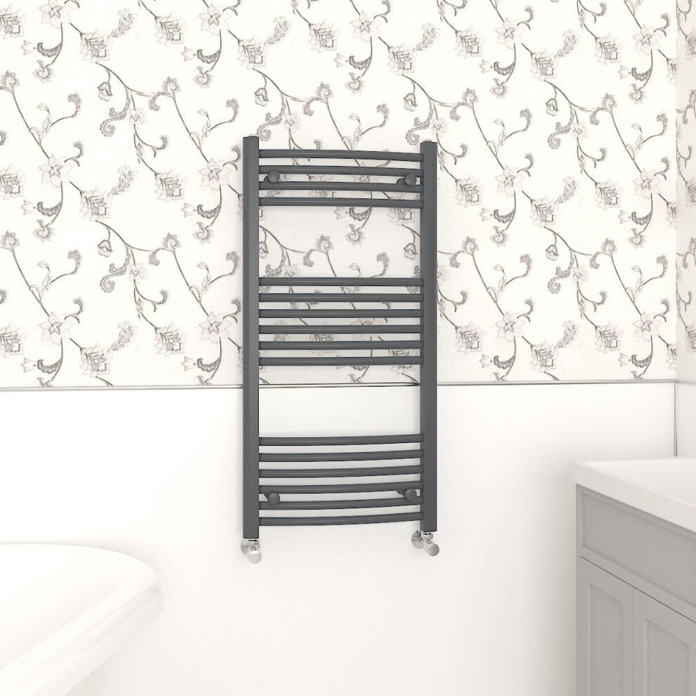Nrg (1000X500mm, ) Curved Central Heating Towel Rail Bathroom Heated Rad Radiators Ladder Warmer Anthracite