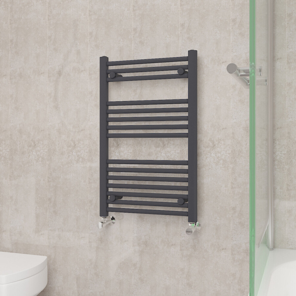 (800x500mm, Anthracite) NRG Straight Central Heating Towel Rail Bathroom Heated Rad Radiators Ladder Warmer