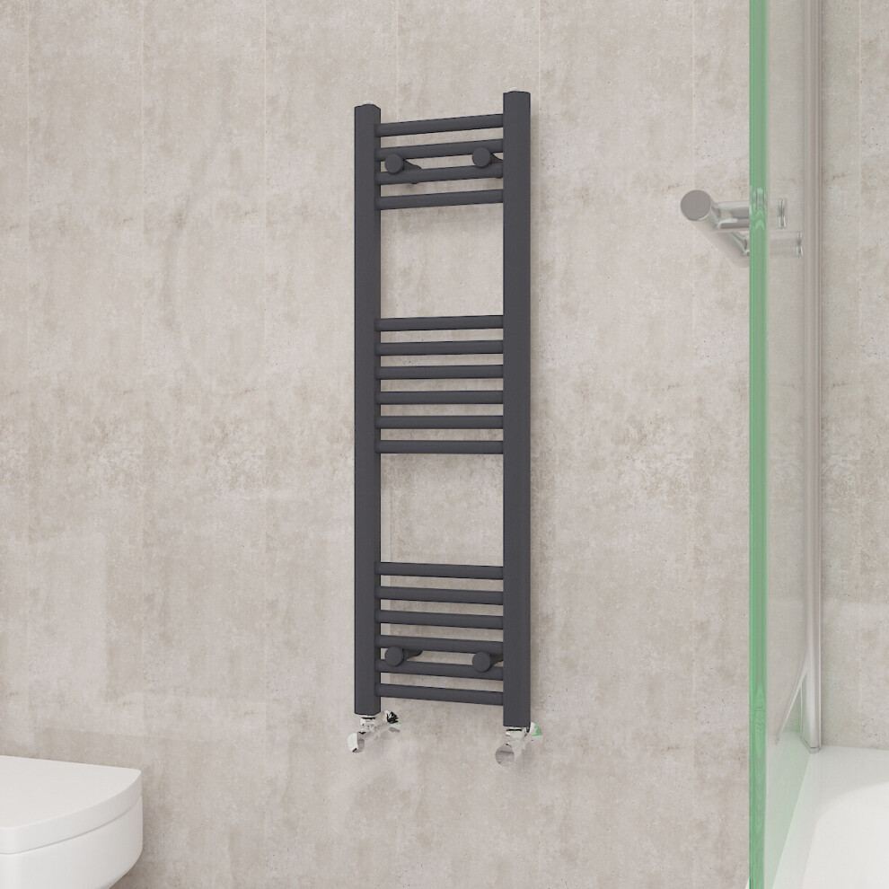 (1000x300mm, Anthracite) NRG Straight Central Heating Towel Rail Bathroom Heated Rad Radiators Ladder Warmer