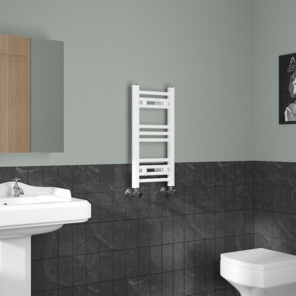 Nrg (600X300mm, ) Straight Central Heating Towel Rail Bathroom Heated Rad Radiators Ladder Warmer White
