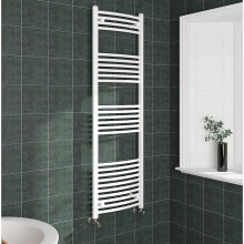 (1600x500mm, White) NRG Curved Central Heating Towel Rail Bathroom Heated Rad Radiators Ladder Warmer