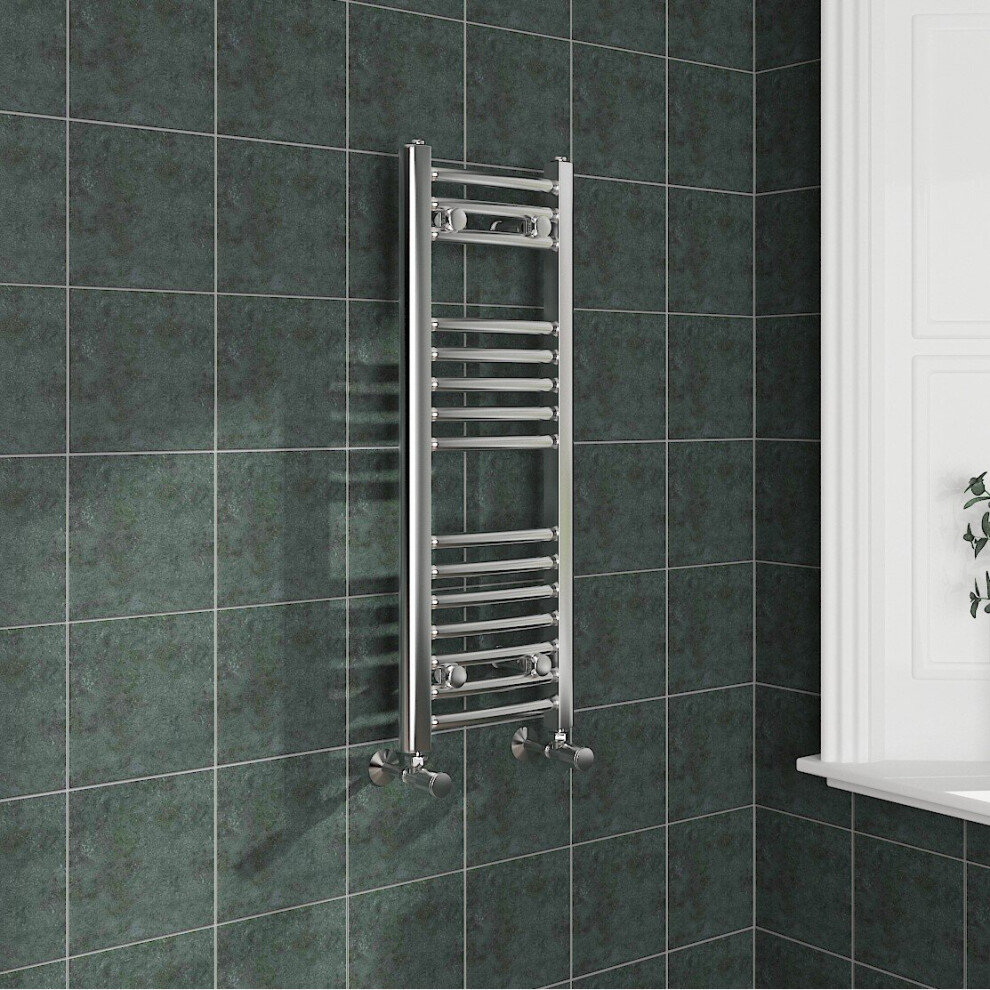 (800x300mm, Chrome) NRG Curved Central Heating Towel Rail Bathroom Heated Rad Radiators Ladder Warmer