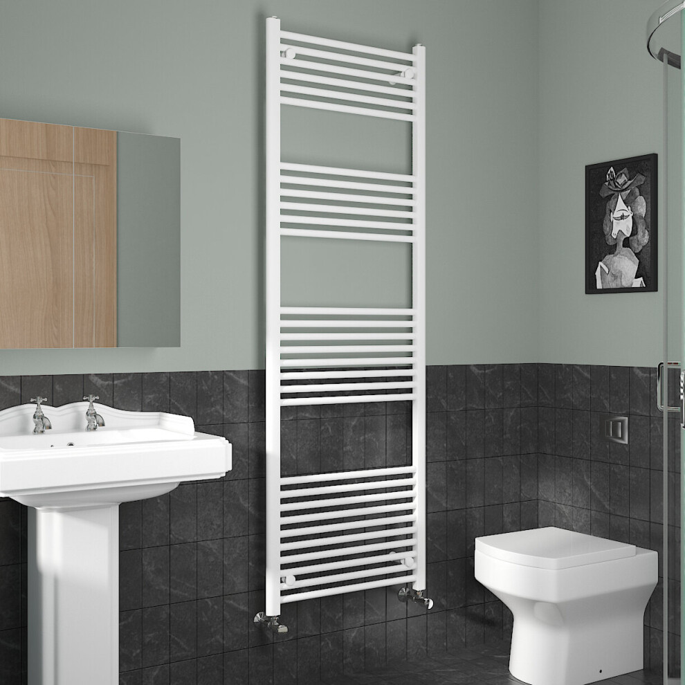 Nrg (1800X600mm, ) Straight Central Heating Towel Rail Bathroom Heated Rad Radiators Ladder Warmer White