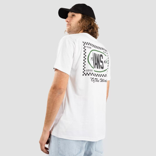 Vans (L) Vans Team Player Checkerboard T Shirt in White 1