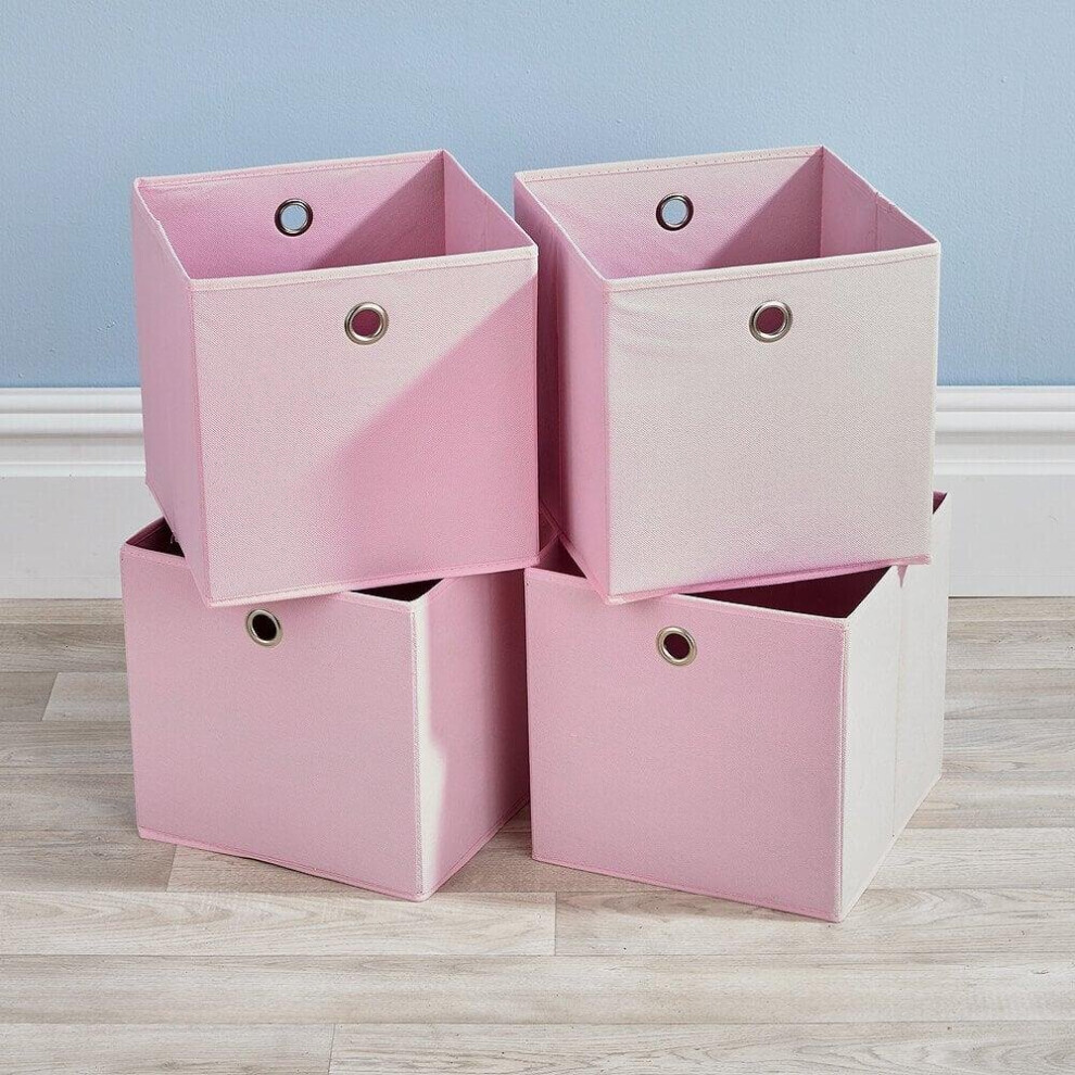 Home Source Pink Fabric Storage Cube Basket Drawers