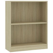 vidaXL bogreol Sonoma eg 60 x 24 x 74,5 cm spånplade