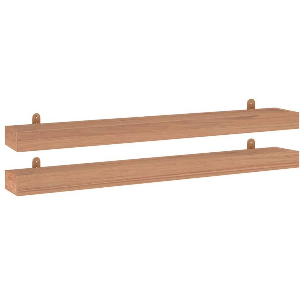 (110 x 15 x 6 cm) vidaXL Wall Shelves Wooden Picture Ledge Wall Bookshelf Solid Wood Teak 2 pcs