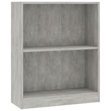 vidaXL Concrete Grey 2-Tier Bookshelf – Engineered Wood Storage Rack, 602474.5 cm, Code 800859