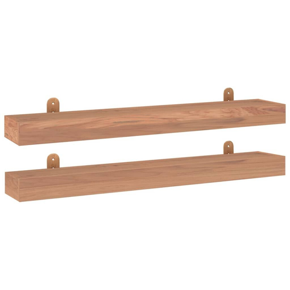 (90 x 15 x 6 cm) vidaXL Wall Shelves Wooden Picture Ledge Wall Bookshelf Solid Wood Teak 2 pcs