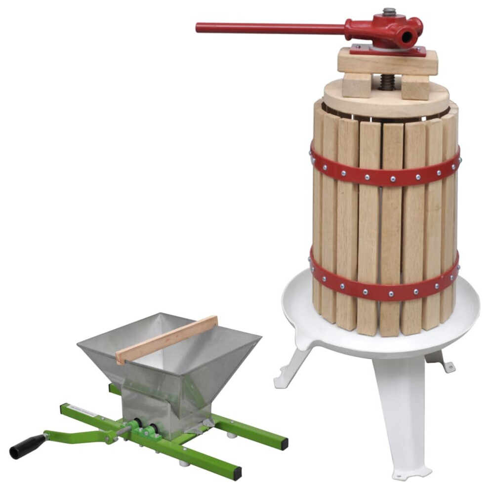 Vidaxl Fruit & Wine Press And Crusher Set 2 Piece Juice Maker Cloth Bag 6L