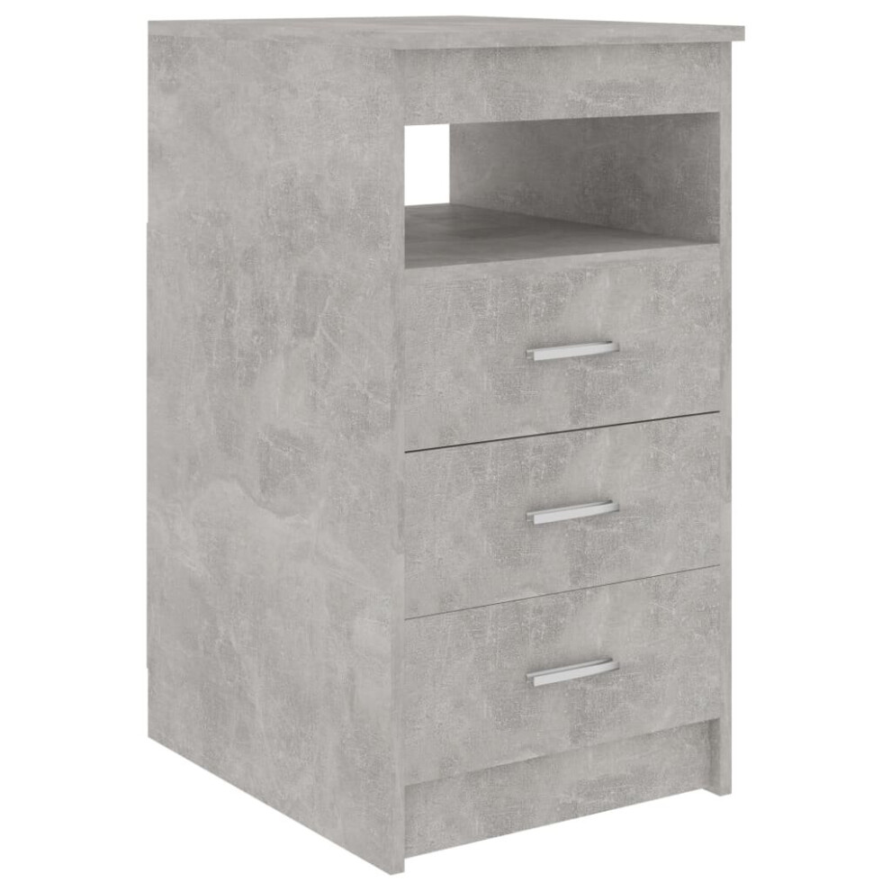 vidaXL Drawer Cabinet Concrete Grey Engineered Wood Side Chest Nightstand