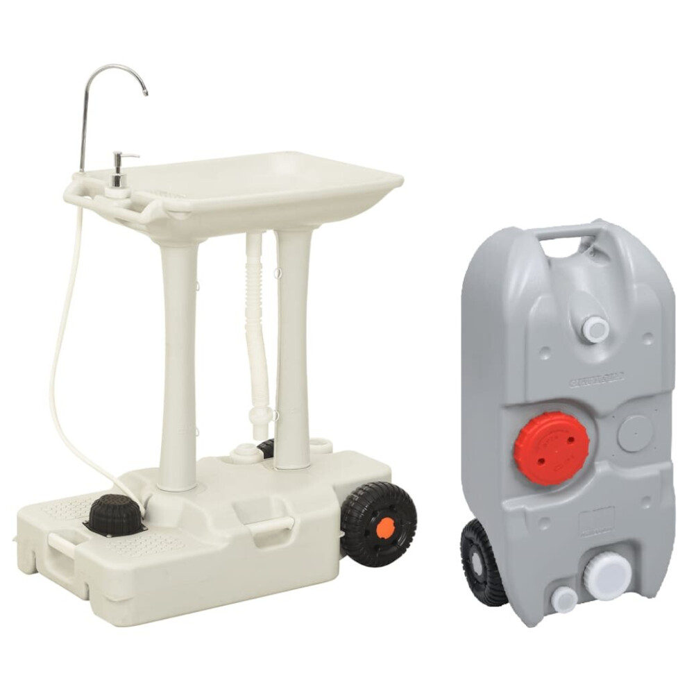 vidaXL Portable Camping Handwash Stand and Water Tank Set Water Storage Tank