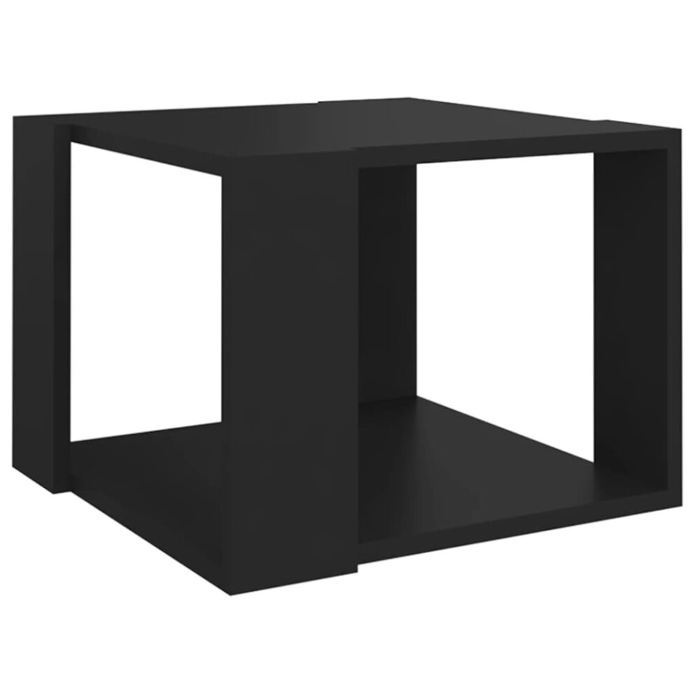 vidaXL Coffee Table Black Engineered Wood Furniture Cabinet Side Tea Cabinet