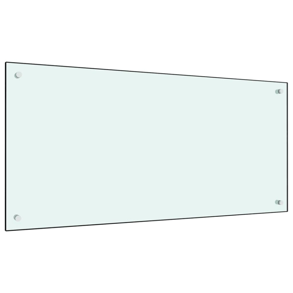 Vidaxl Kitchen Backsplash Kitchen Wall Panel White 100 X 50 Cm Tempered Glass