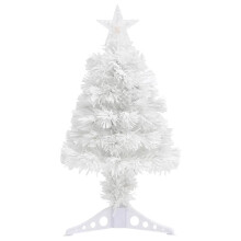 vidaXL Artificial Christmas Tree with LED White Fibre Optic Xmas Holiday Tree
