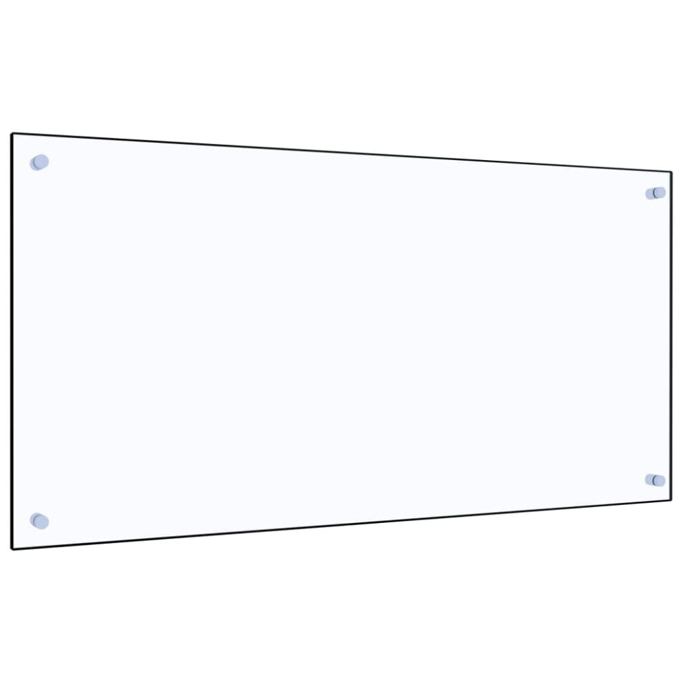 vidaXL Kitchen Backsplash Wall Panel Transparent 100 x 50 cm Tempered Glass