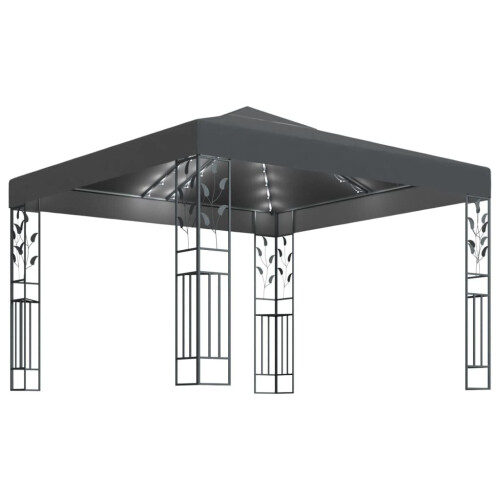 VidaXL vidaXL Pavillon mit LED-Lichterkette 3x3 m Anthrazit