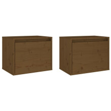 (honey brown, 2) vidaXL Wall Cabinet Hanging Storage Cabinet Wall Cupboard Solid Wood Pine