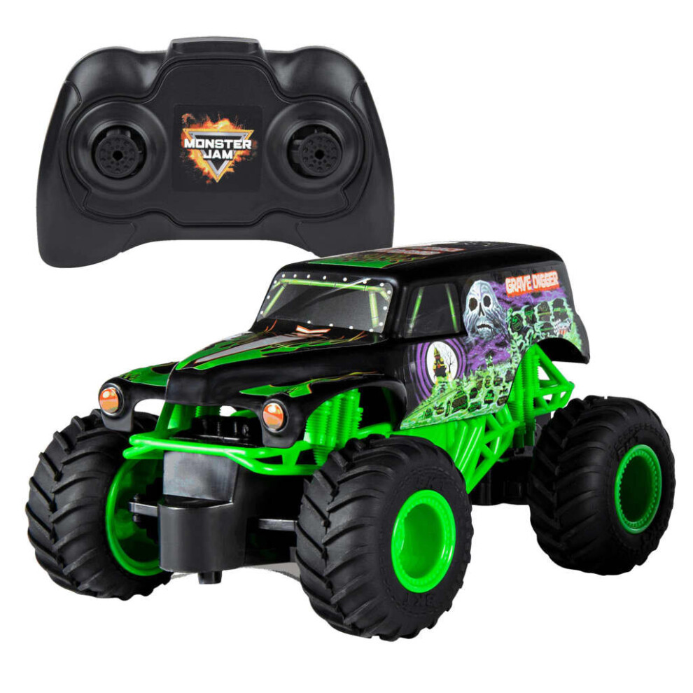 Spin Master Monster Jam Truck Grave Digger With Rc 1:24 Kids Remote Controlled Toy Trucks