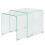 VidaXL vidaXL Two Piece Nesting Table Set Side Coffee End Table Tempered Glass Clear 1