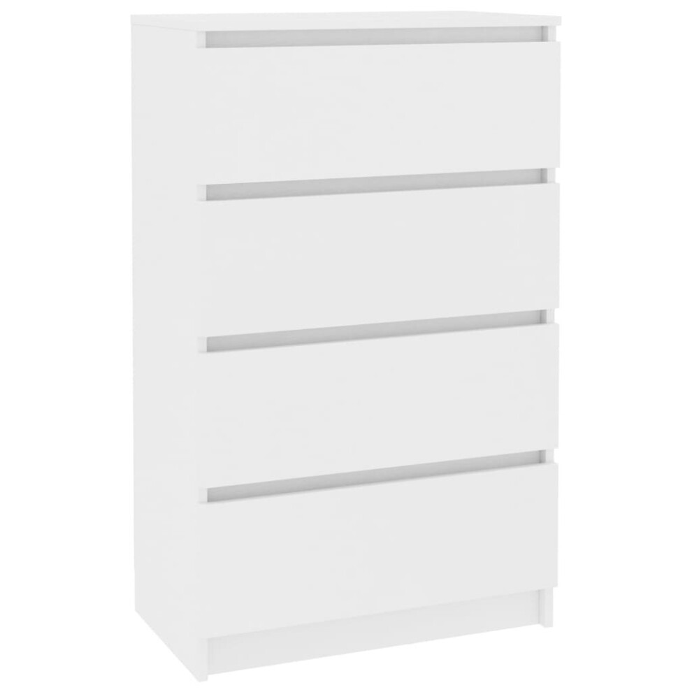 vidaXL Sideboard White Engineered Wood Storage Drawer Side Cabinet Furniture