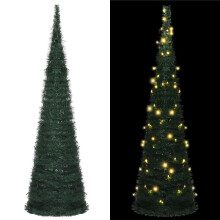 vidaXL Pop-up String Artificial Pre-lit Christmas Tree Artificial Tree Green
