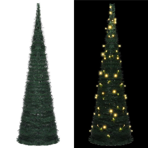 VidaXL vidaXL Pop-up String Artificial Pre-lit Christmas Tree Artificial Tree Green