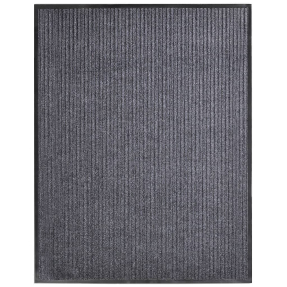 vidaXL Door Mat PVC Home Garden Grey 117x220 cm Welcome Entrance Rug Carpet